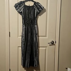 Women black and white African dress Asymmetrical dress. New!! Size large 14